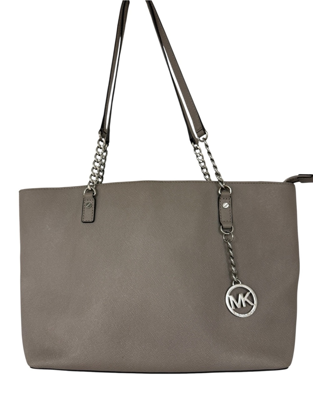 Michael Kors dove grey Leather Tote Bag with Chain Handles